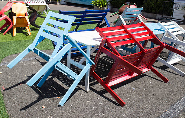 istock the colorful plastic chair and table 530767431