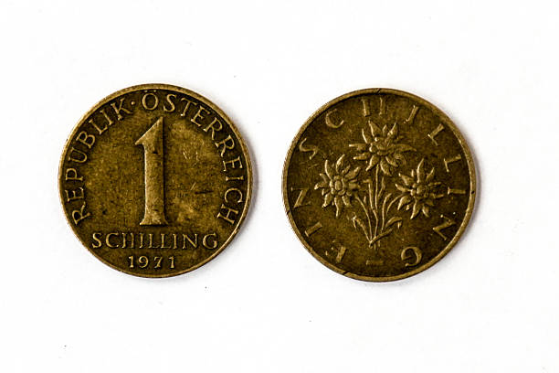 istock Front and back of obsolete Austrian one shilling coins 530768165
