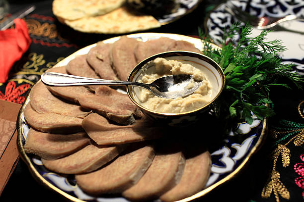 Slices of veal tongue