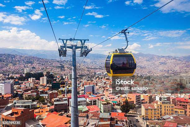 Cable Car Lapaz Stock Photo - Download Image Now - Bolivia, La Paz - Bolivia, Overhead Cable Car