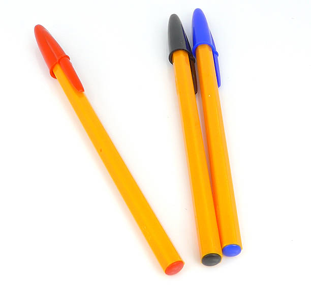 istock Tricolor Pens on white background 530770667