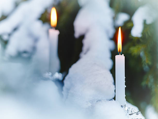 Christmas candles stock photo