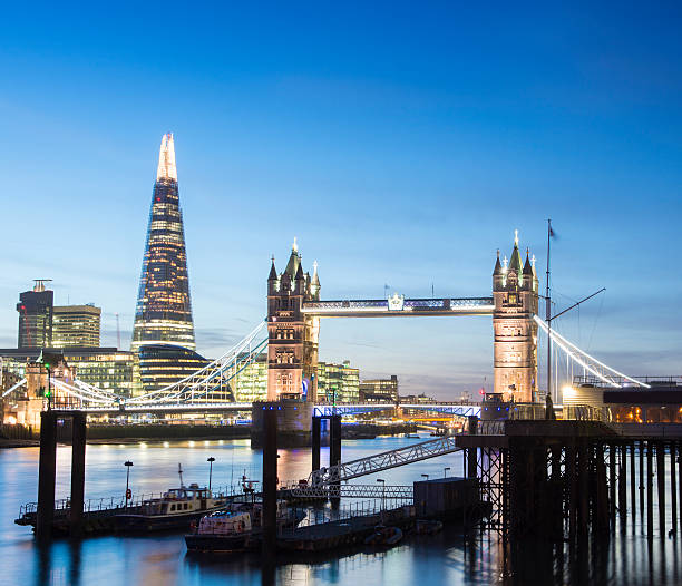 istock Tower Bridge and Shard London Skyline at Night 530780651