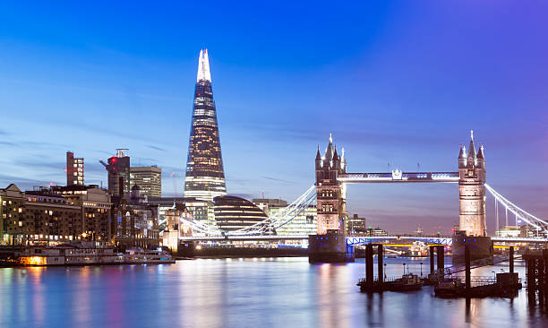 istock Tower Bridge and The Shard at Night in London 530780653