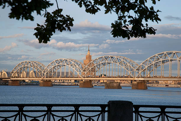 istock Railway Bridge and River Daugava, Riga 530782511