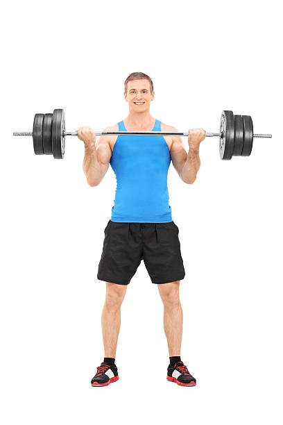 istock Male bodybuilder lifting a barbell 530783013