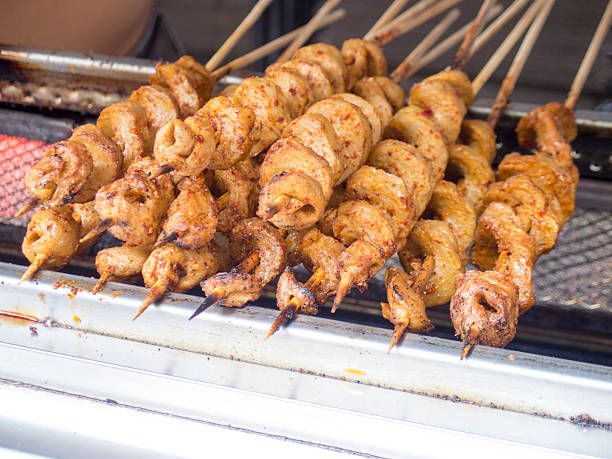 istock spicy Tofu Skewers on Grill 530784653