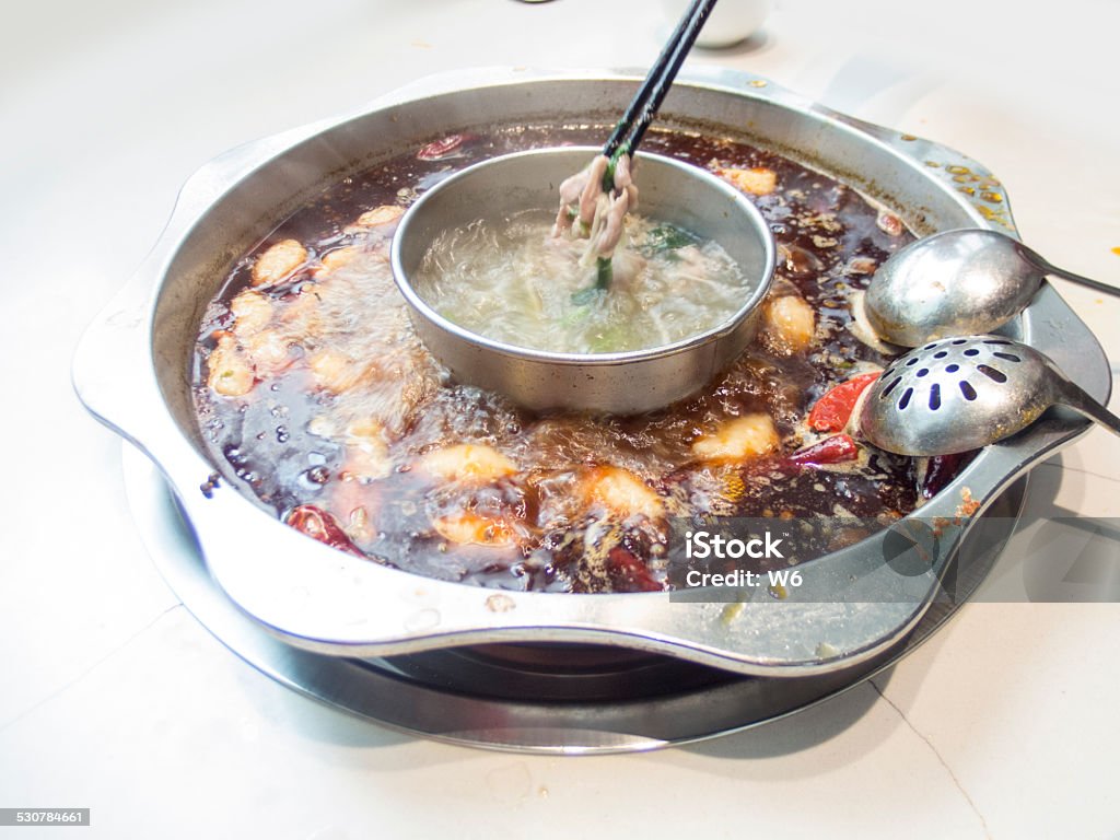 Hot pot sichuan Hot pot Boiled Stock Photo