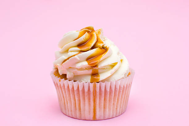 Cupcake on pink background