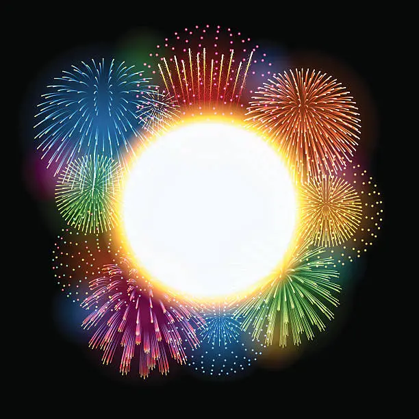 Vector illustration of Holiday background[Fireworks]