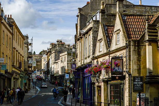 Street in Bath Image in a workday of a street in Bath bath england photos stock pictures, royalty-free photos & images