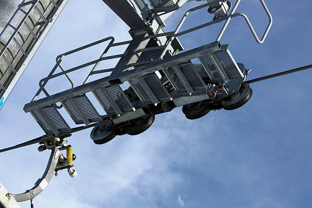 istock Part of ski lift under sky 530804642