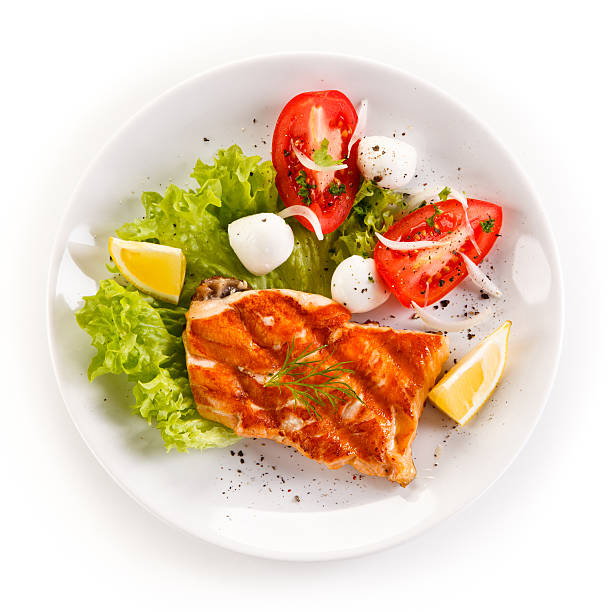 istock Grilled salmon and vegetables 530806346