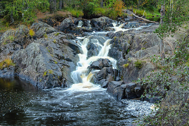 istock waterfalls in the forest, karelia, ruskeala 530806660