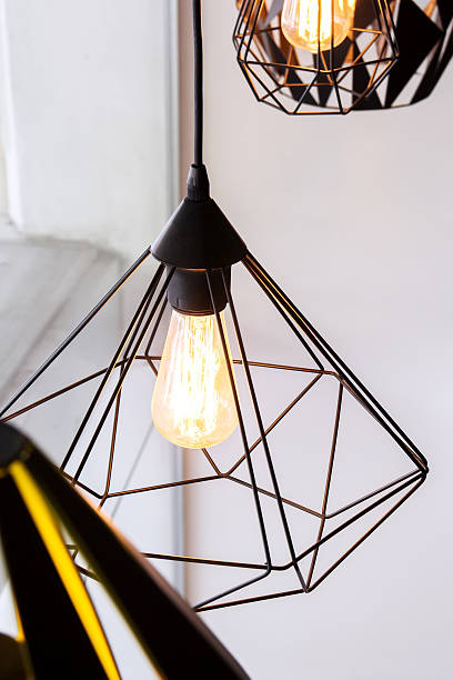 istock Edison's light bulb and lamp in modern style coffee 530806898