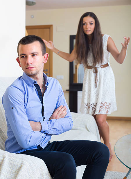 istock Couple sulking on each other 530806976