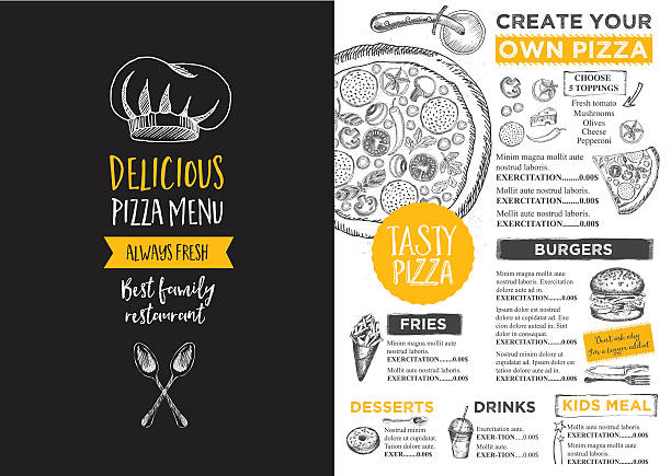 ресторан, кафе дизайн меню шаблона. - chef food cooking sandwich stock illustrations