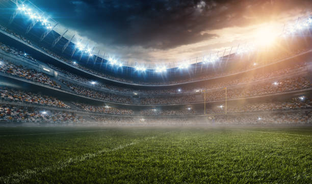 incredibile stadio di football americano - leagues foto e immagini stock