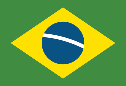 Brazil flag over green background vector illustration. Brazil flag country symbol and brazil flag national background design. Brazil flag texture state. Brazil flag patriotism icon.