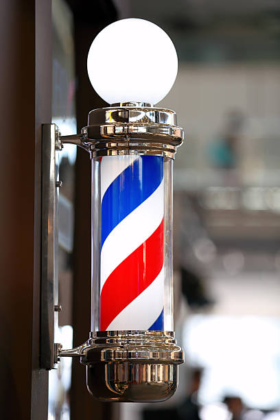 istock Barber shop vintage pole 530810998