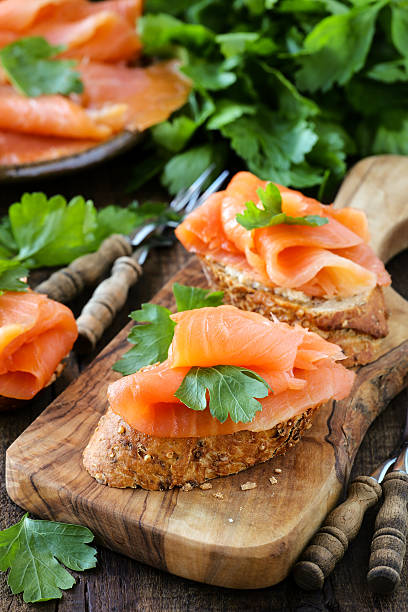 istock Smoked salmon canape 530810999