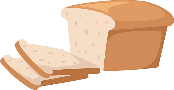 Bread slices vector illustration Sliced bread isolated on white background. Bread slices vector food and fresh tasty bread slices. Bread slices breakfast loaf white wheat and bread slices diet crust natural eat fresh bake. sandwich new hampshire stock illustrations