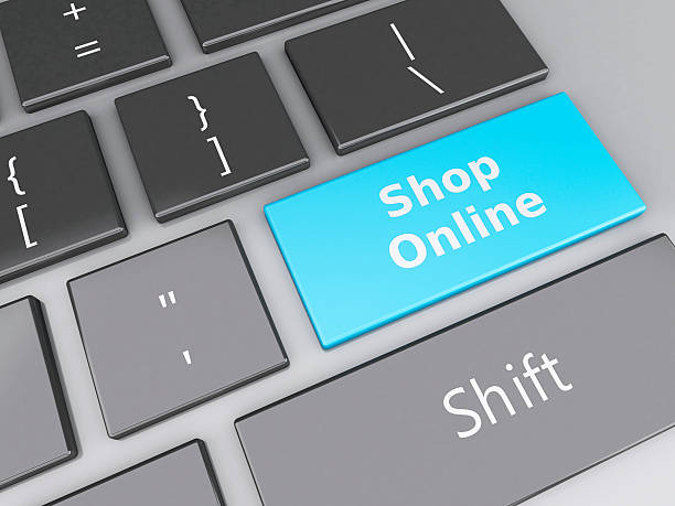 istock 3d Shopping button on computer keyboard. Online shopping concept 530811615