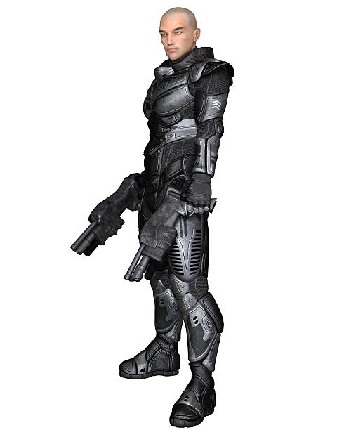 istock Future Soldier, Male, Standing - fantasy illustration 530812076