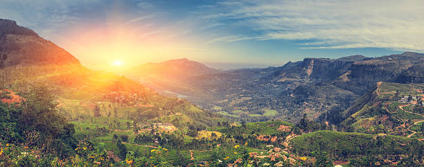 istock The sun sets behind the mountains. 530812322