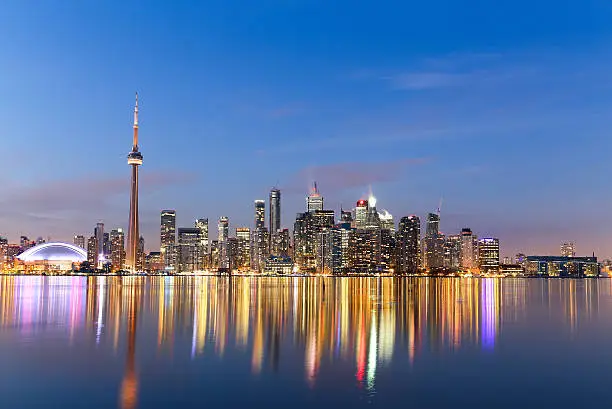 Photo of Toronto Skyline at Twilight in the Winter