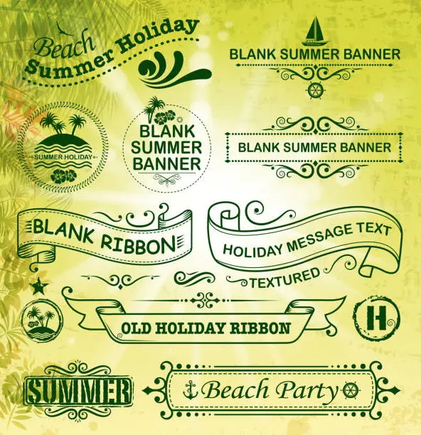 Vector illustration of summer labels