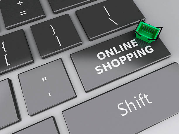 istock 3d Shopping basket on computer keyboard. Online shopping concept 530813893