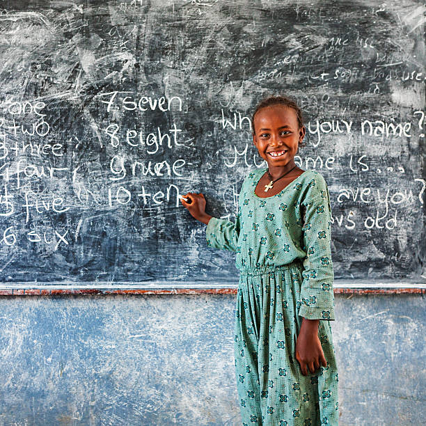 istock African little girl is learning English language 530814142