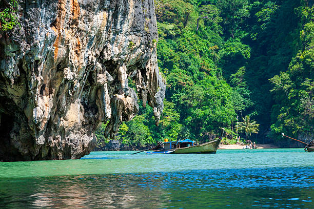 istock Huge limestone cliff in the Phang Nga bay, Thailand 530814205