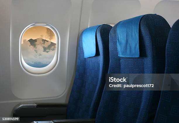 Airplane Seat And Window Stock Photo - Download Image Now - Air Vehicle, Airplane, Airplane Seat