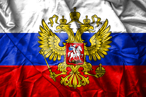 Russia flag, three dimensional render