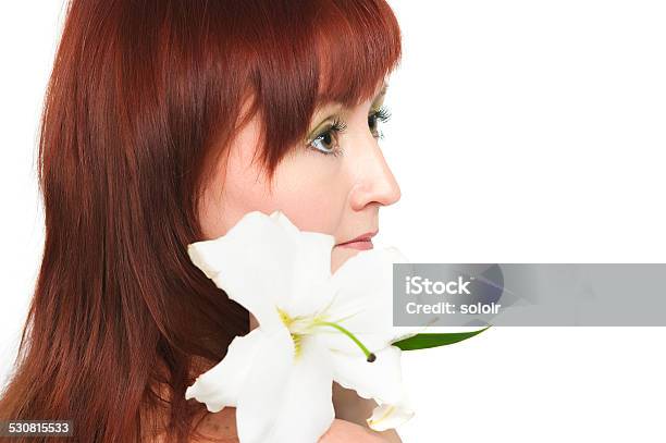 The Girl With A Lily Flower Stock Photo - Download Image Now - 20-24 Years, 25-29 Years, Adult