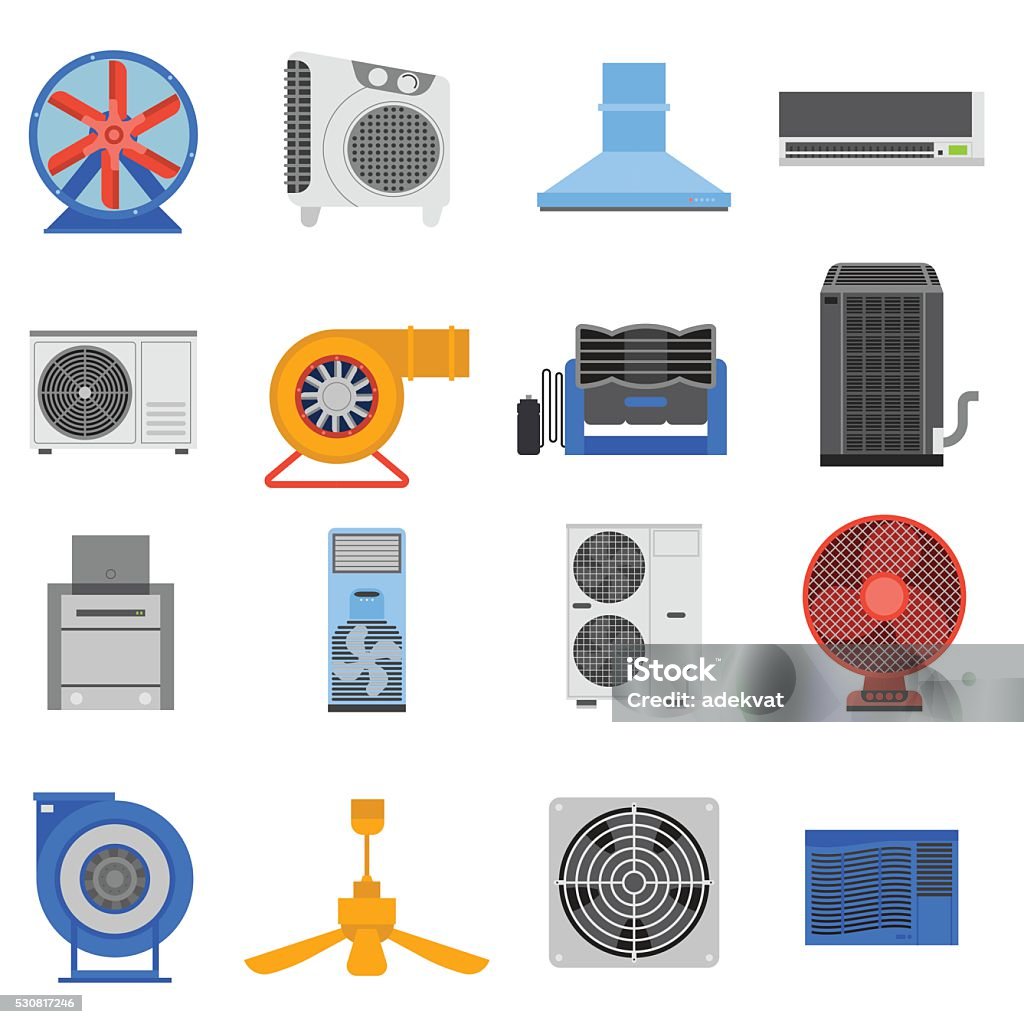 Ilustración de vectores de ventilación - arte vectorial de Aparato de aire acondicionado libre de derechos