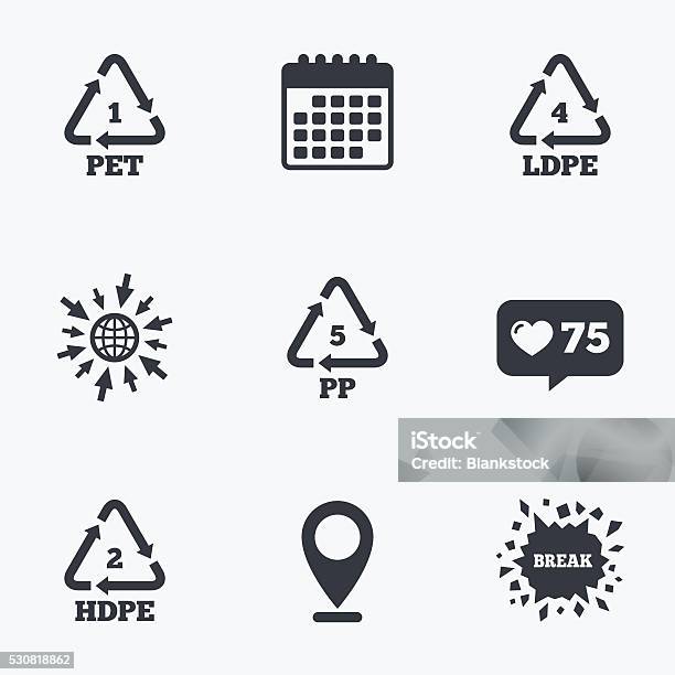 Ilustración de Pet Ldpe Y El Polipropileno Tm y más Vectores Libres de Derechos de Alimento - Alimento, Aplicación para móviles, Calendario