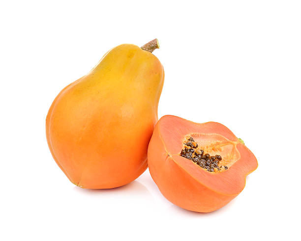 istock ripe papaya fruit on white background 530819150