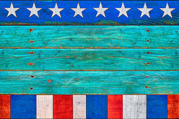 istock Stars and Stripes Old Glory Patriotic Wood Background (SEAMLESS) 530820222
