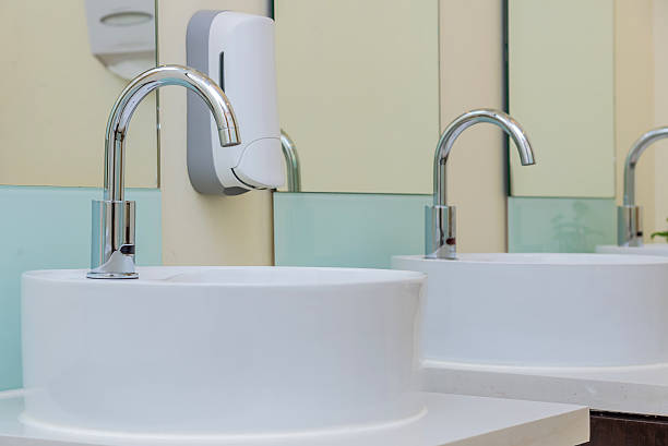 istock white basins in bathroom interior with granitic tiles 530823004