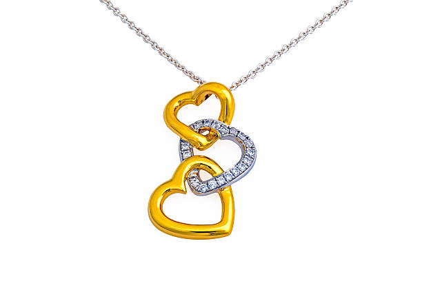 istock Gold heart pendant, necklace 530823016