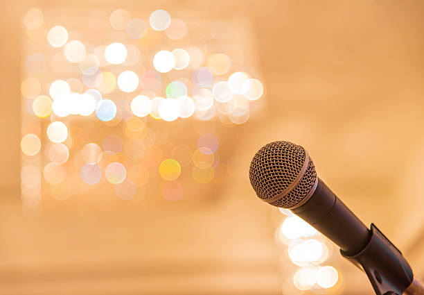 istock Microphone in meeting room before a conference 530823062