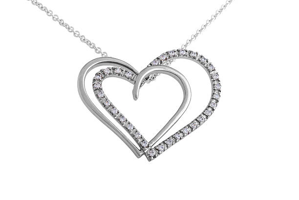 istock Silver hearts pendant, necklace 530823082