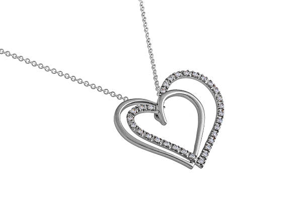 istock Silver hearts pendant, necklace 530823102