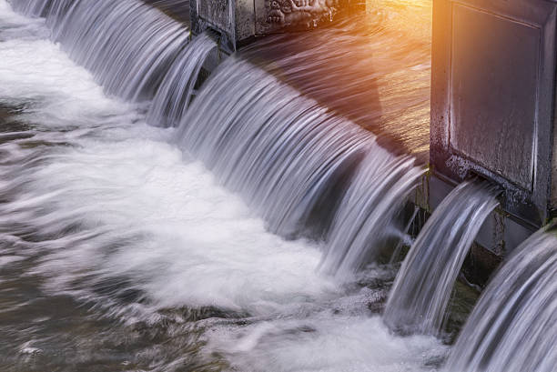 istock Small water cascade in city park 530823772