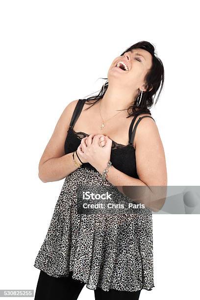 Beautiful Woman Doing Different Expressions In Different Sets Of Clothes Stock Photo - Download Image Now