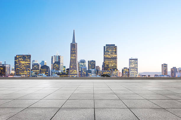 istock empty marble floor with cityscape and skyline of san francisco 530825620