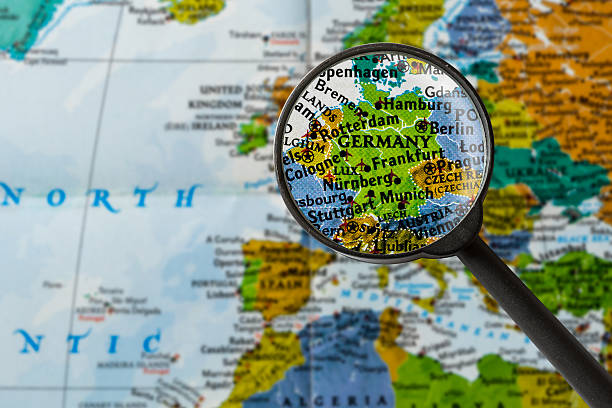 mappa di germania - germany map foto e immagini stock